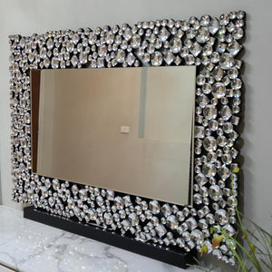 Silver Hallway Wall Mirrored Glass