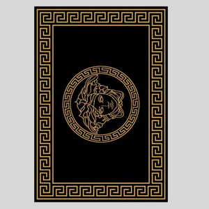 Modern, Luxury and Classy Comfortable Black and Gold Carpet with Versace logo