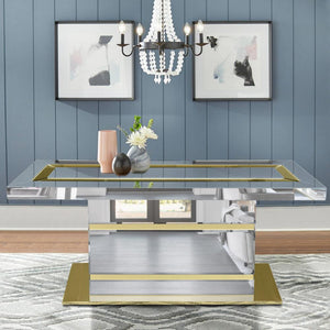 Classy MDF Dining Table in Silver and Gold