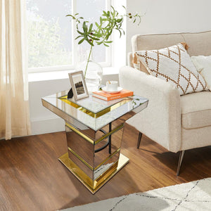 Beautiful Silver and Gold Side Table in MDF Material