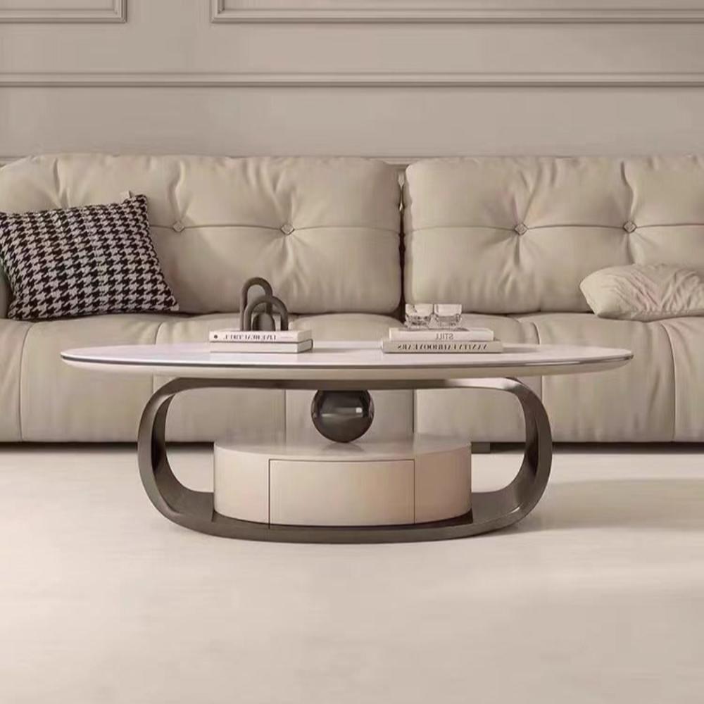 Round / Circle Coffee Tables in Silver Bronze Stainless Steel Frame