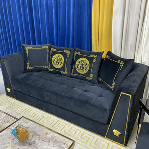 Black Modern Velvet Couch/Sofa set