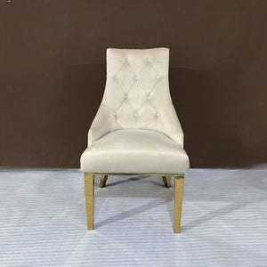 Lion Modern Cream Velvet Dining Chair