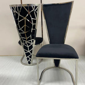 Exclusive Dining Room Chairs In Holland Velvet Material and Silver Frame