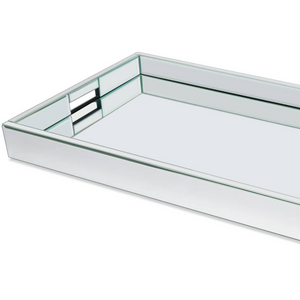 Classy and Modern Glass Mirrored Serving and Decorative Tray, Available in Silver