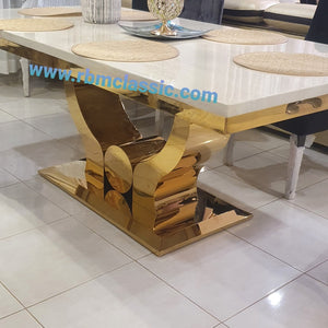 Marble Dining Table with 8 Chairs set