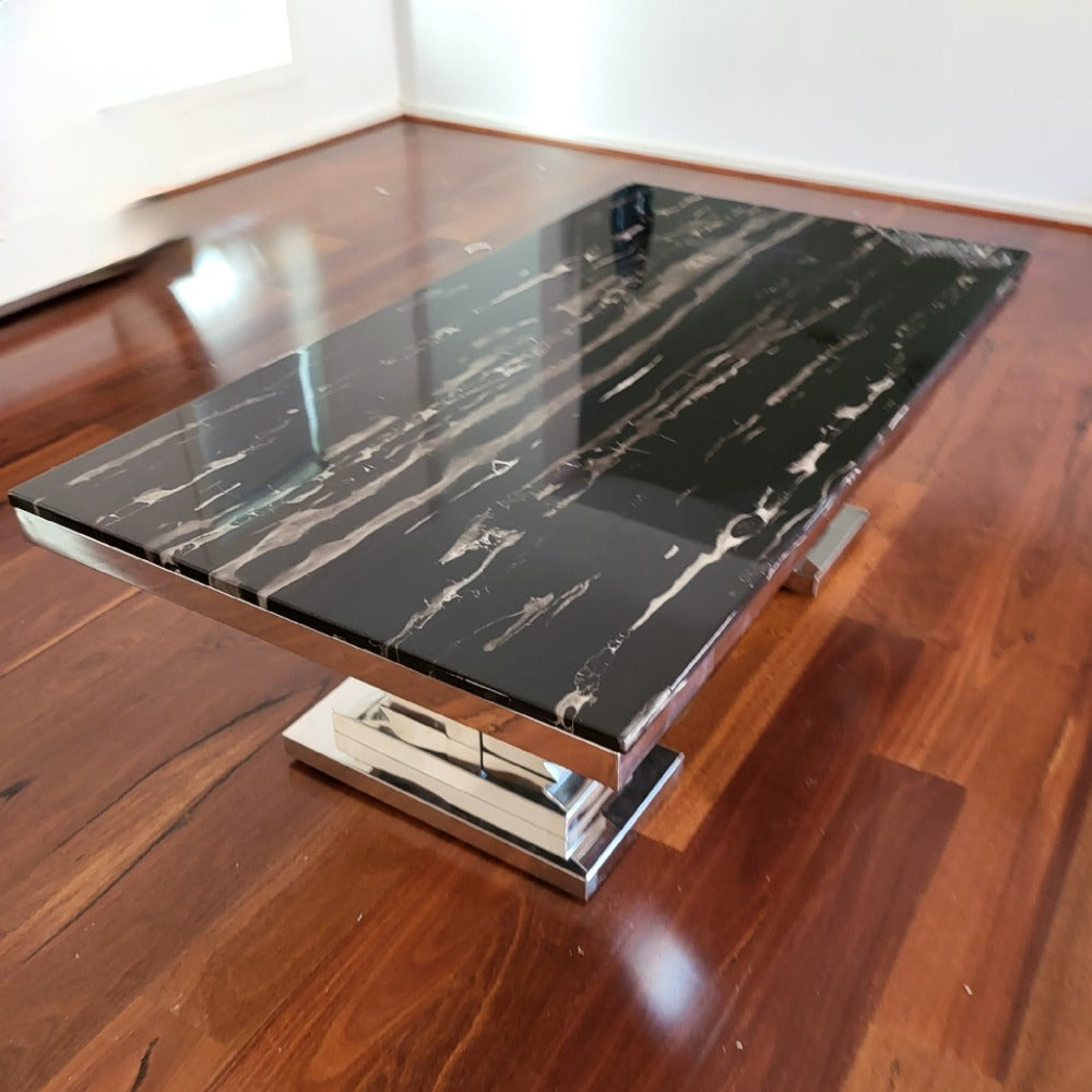 Marble Coffee table with Stainless Steel Frame