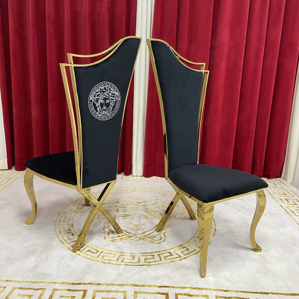 Black and gold chairs for sale hot sale