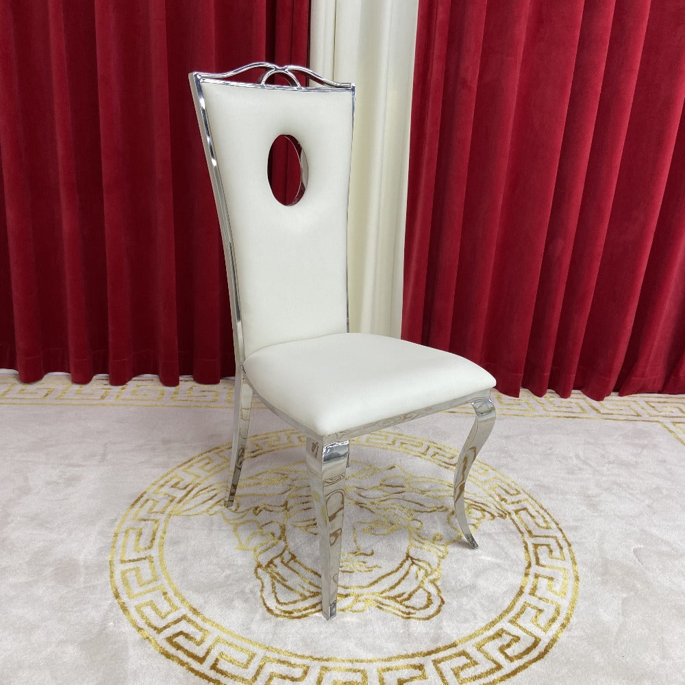 Luxury white store dining chairs